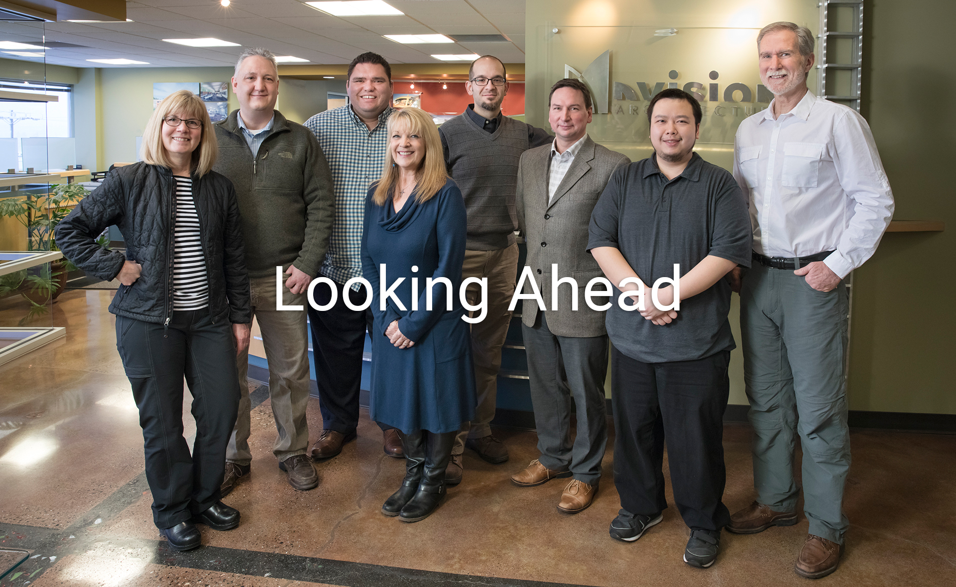 Nvision Architecture employees together looking ahead