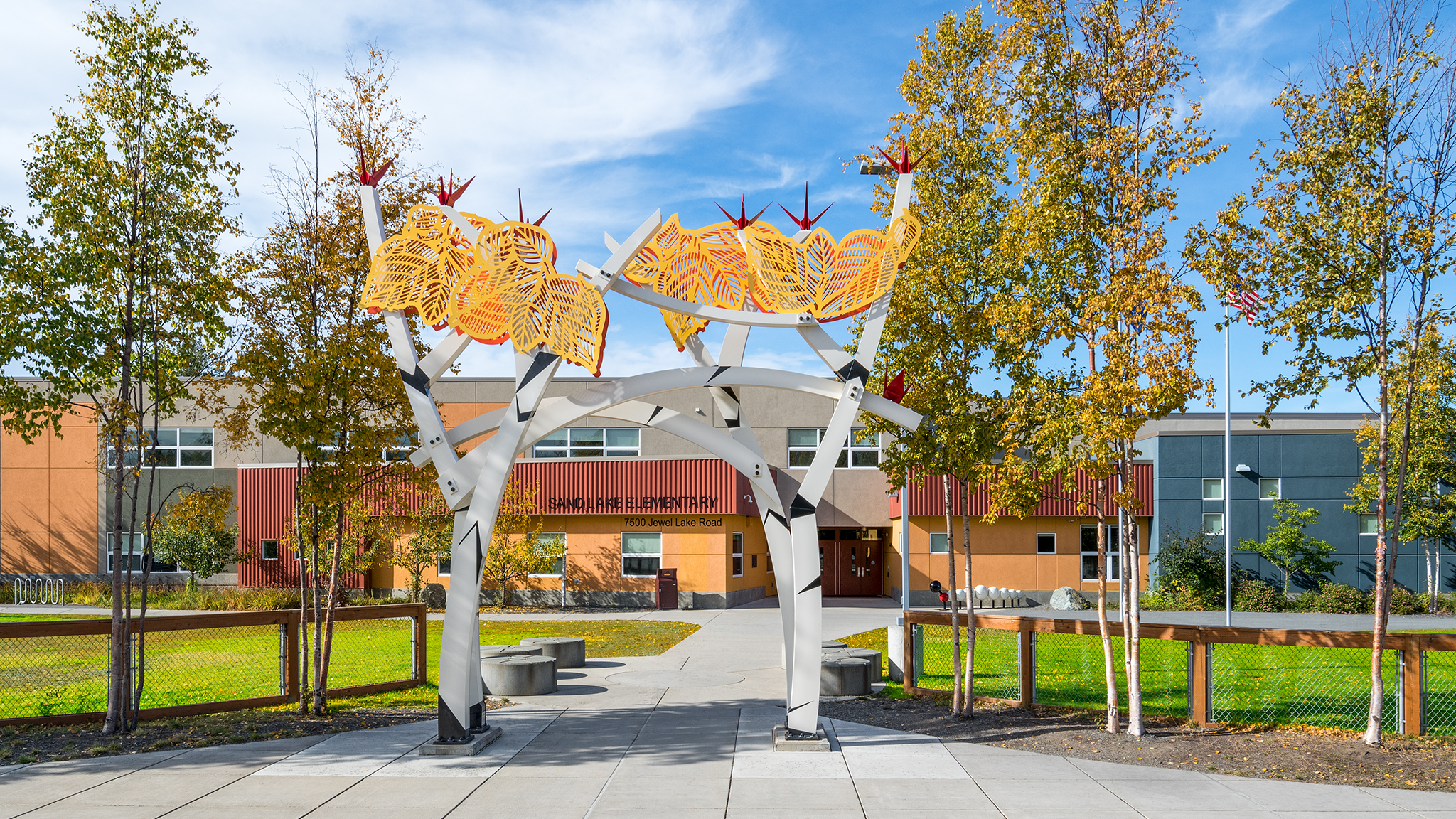 Sand Lake Elementary entry archway